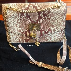 DKNY snakeskin flap purse